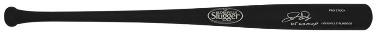 Jermaine Dye Signed Louisville Slugger Pro Black Baseball Bat w/WS MVP -(SS COA)