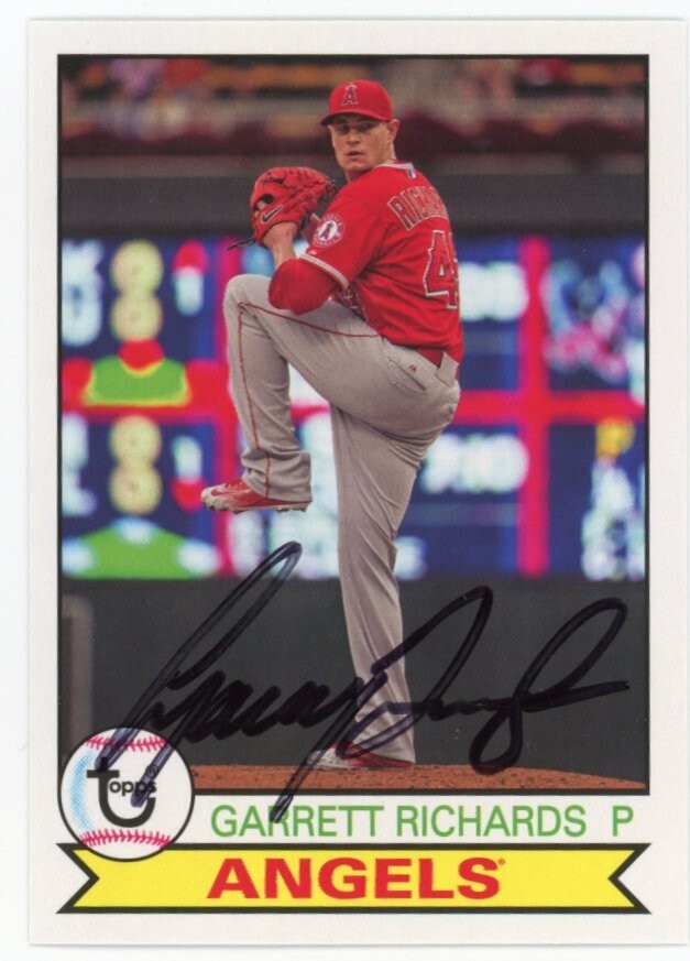 SIGNED BASEBALL CARD AUTO 2016 TOPPS ARCHIVES GARRETT RICHARDS #194 LA ANGELS