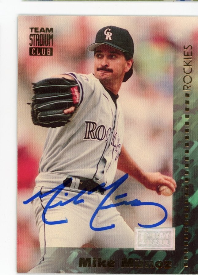 SIGNED BASEBALL CARD AUTO 1994 TOPPS STADIUM CLUB MIKE MUNOZ SIGNED 1ST DAY #102