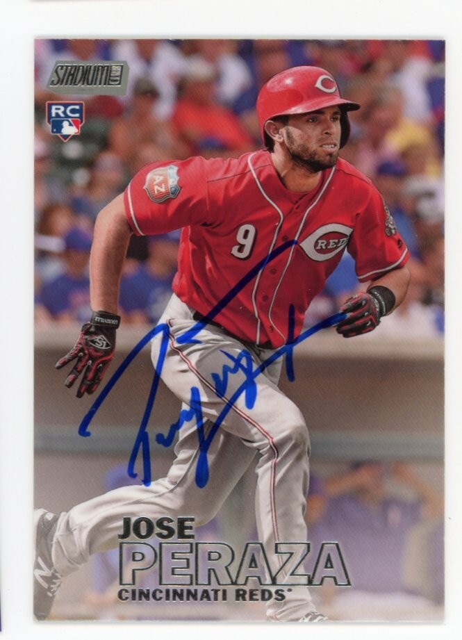 SIGNED BASEBALL CARD AUTO 2016 TOPPS STADIUM CLUB JOSE PERAZA #258 REDS RC