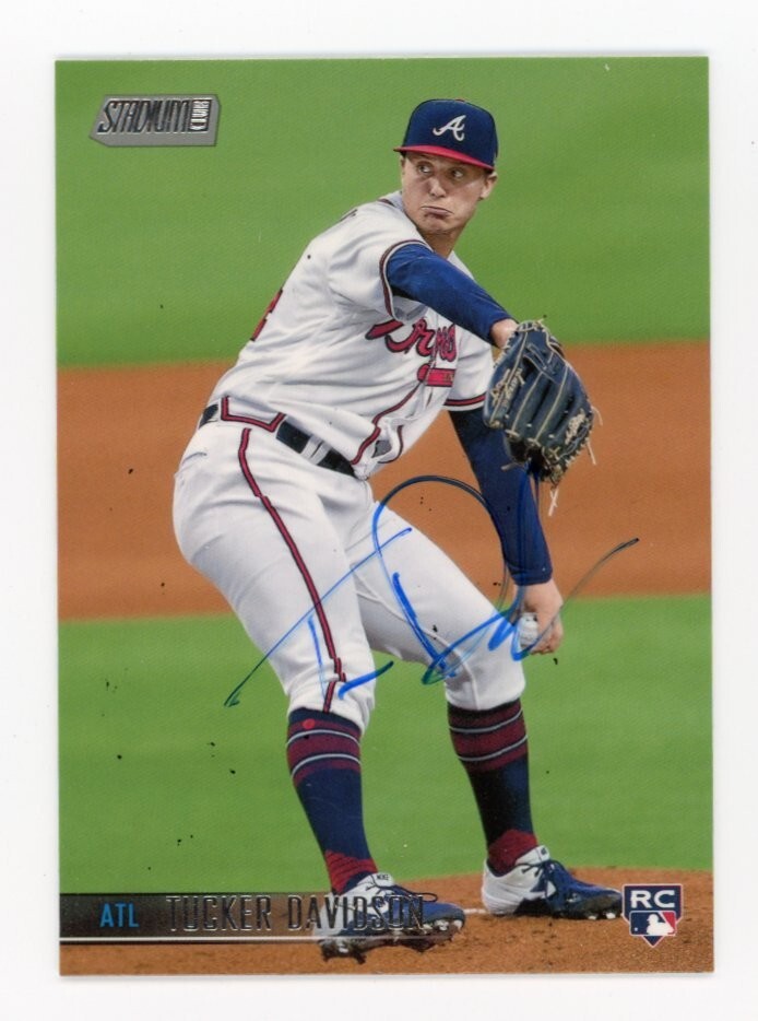 SIGNED BASEBALL CARD AUTO 2021 TOPPS STADIUM CLUB TUCKER DAVIDSON #193 BRAVES RC