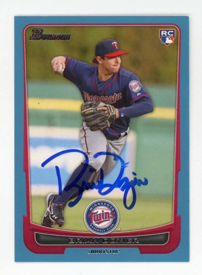 SIGNED BASEBALL CARD AUTO BOWMAN 2012 BRIAN DOZIER RC MINNESOTA TWINS #39 /500