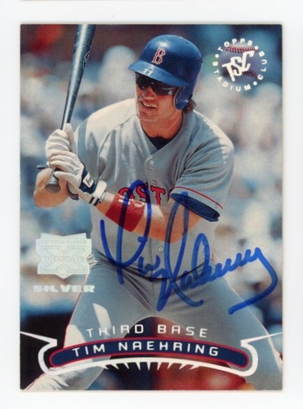 SIGNED BASEBALL CARD AUTO 1996 TOPPS STADIUM CLUB SILVER TIM NAEHRING RED SOX