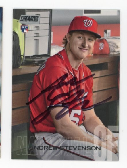 SIGNED BASEBALL CARD AUTO 2018 TOPPS STADIUM CLUB ANDREW STEVENSON #88 NATIONALS