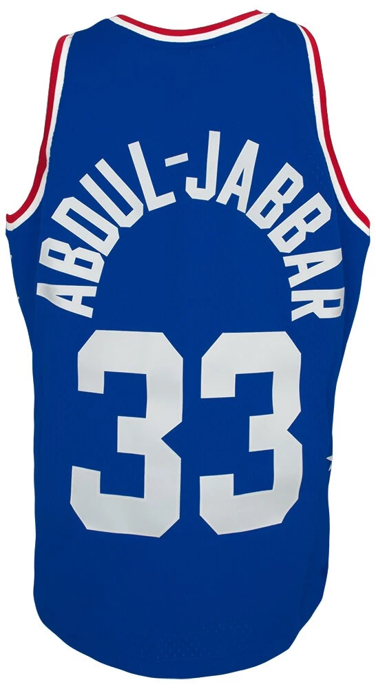 Kareem Abdul Jabbar 1985 NBA All Star Game Blue M&N Swingman Jersey - (Size XXL)