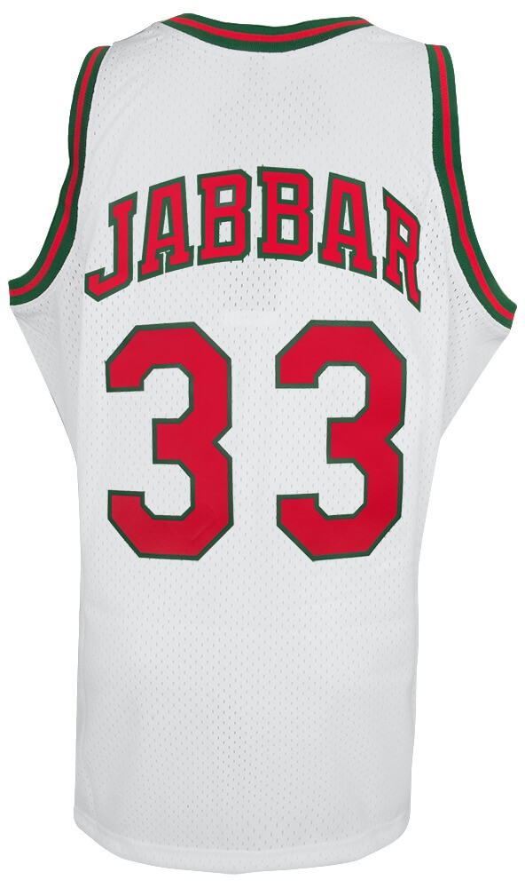 Kareem Abdul-Jabbar Bucks White 71-72 M&N Swingman Basketball Jersey (Size L)