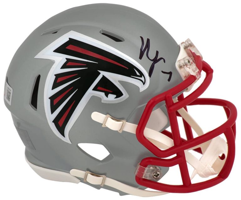 Bijan Robinson Signed Falcons FLASH Riddell Speed Mini Helmet  - (BECKETT COA)