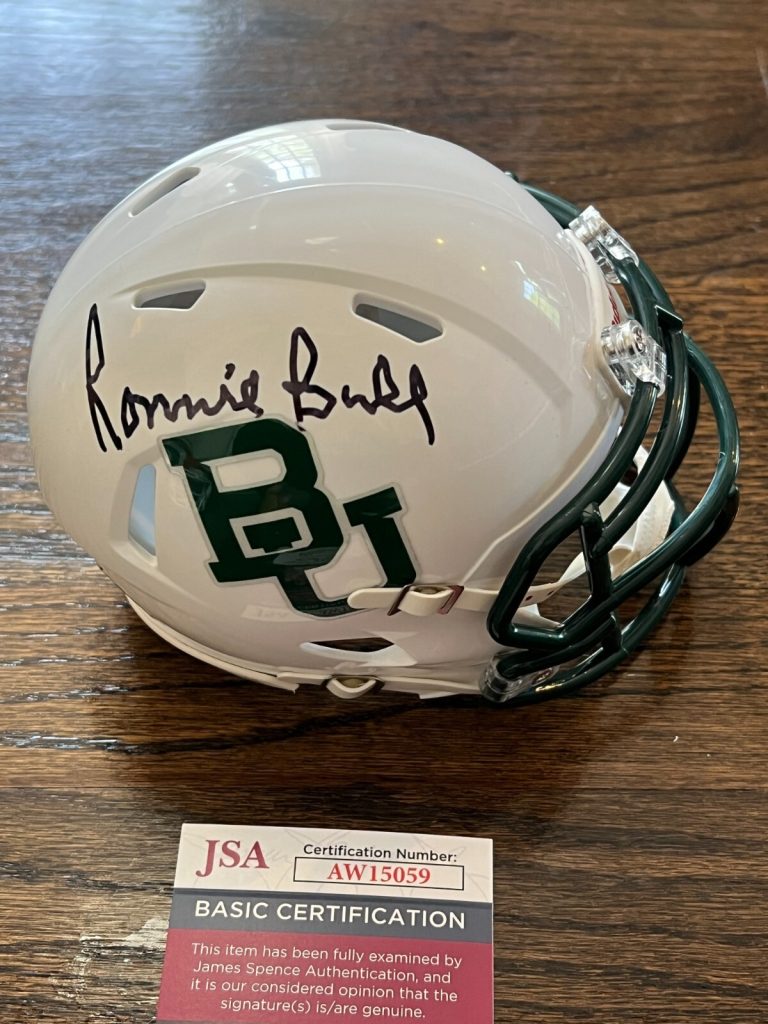 RONNIE BULL SIGNED FOOTBALL MINI HELMET BAYLOR BEARS AUTO JSA COA