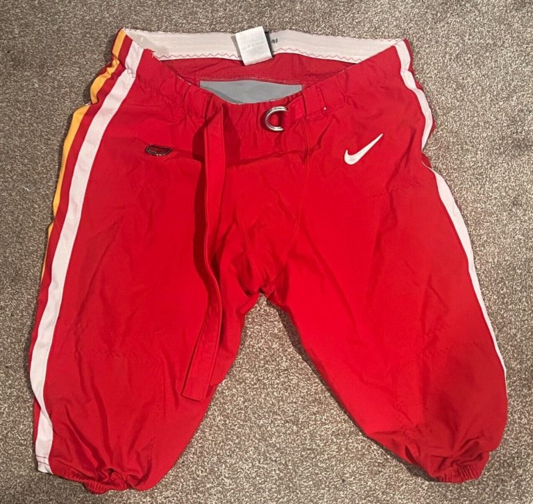 2022 GAME USED ? ISSUED KANSAS CITY CHIEFS FOOTBALL RED PANTS DERRICK NNADI