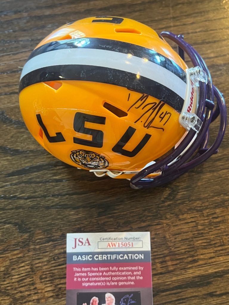 DAVID LAFLEUR SIGNED FOOTBALL MINI HELMET LSU TIGERS ALL-AMERICAN JSA COA