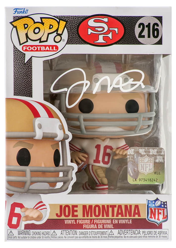 Joe Montana Signed San Francisco 49ers NFL Funko Pop Doll #216 -  (FANATICS COA)