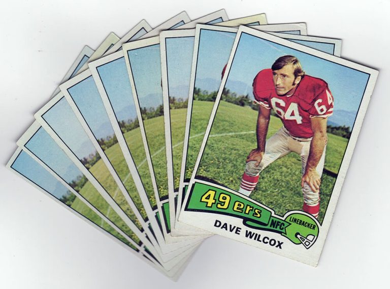 Dave Wilcox San Fran 49ers 1970 & 1975 Topps Football Trading Card (Lot of 20)