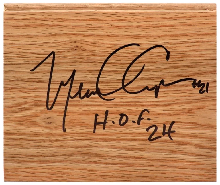 Michael Cooper (LAKERS) Signed 5×6 Floor Piece w/HOF'24 - (SCHWARTZ COA)