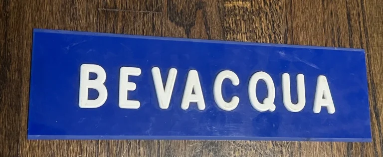1970's VTG KANSAS CITY ROYALS GAME USED LOCKER ROOM NAMEPLATE KURT BEVACQUA