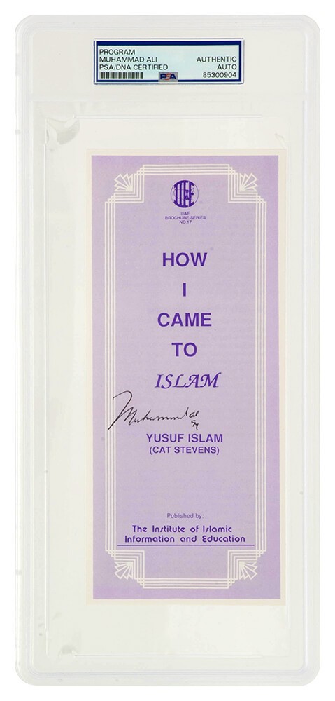 Muhammad Ali Signed Islamic Brochure Series NO.17 Purple 9x3 Pamplet - (PSA/DNA)