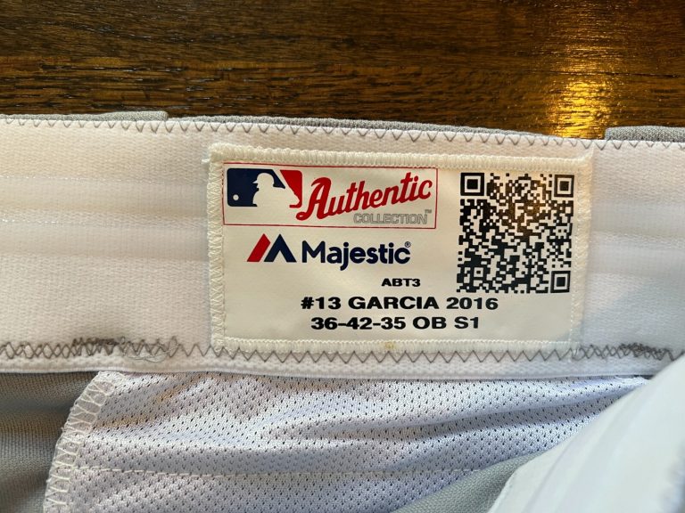 2016 GAME USED ATLANTA BRAVES BASEBALL PANTS NEGRO LEAGUE TBTC ADONIS GARCIA