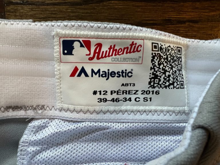 2016 GAME USED ATLANTA BRAVES BASEBALL PANTS NEGRO LEAGUE TBTC EDDIE PEREZ