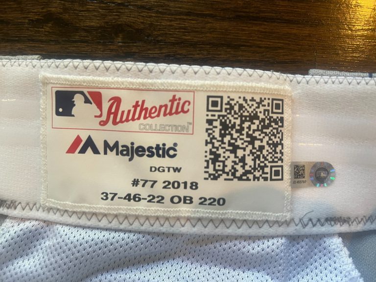 GAME USED ? ISSUED BASEBALL PANTS DETROIT TIGERS STARS TBTC 2018 JOE JIMENEZ