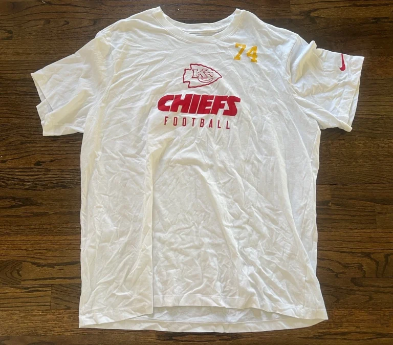 KANSAS CITY CHIEFS GAME USED ? TEAM ISSUED FOOTBALL SHIRT 3XL JAWAAN TAYLOR #74