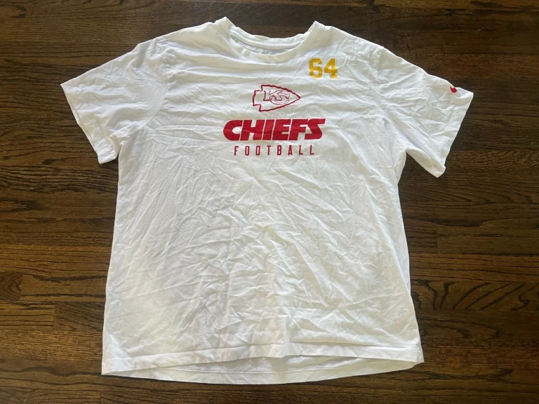 KANSAS CITY CHIEFS GAME USED ? TEAM ISSUED FOOTBALL SHIRT 3XL WANYA MORRIS #64