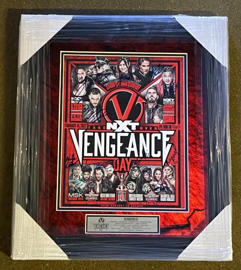 2021 WWE NXT Vengeance Day Multi Signed Framed Event Card 11x14 Photo JSA COA