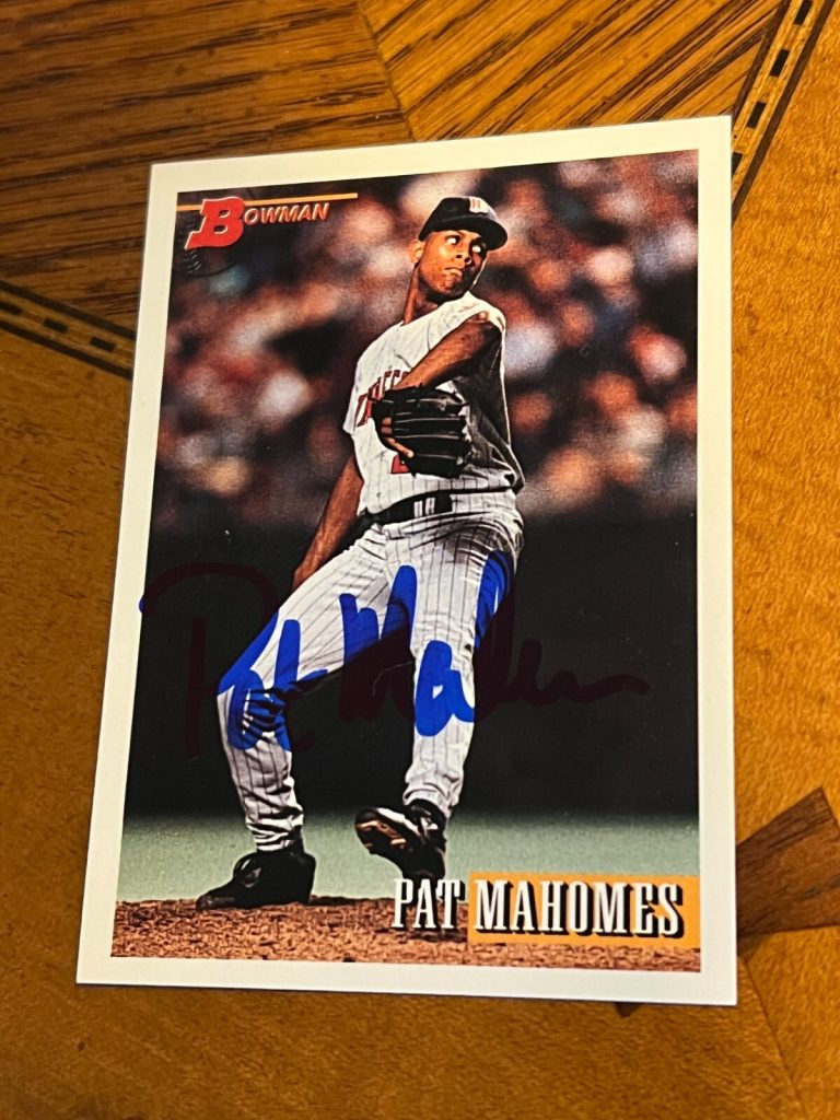 SIGNED BASEBALL CARD AUTO PAT MAHOMES SR. 1993 BOWMAN MINNESOTA TWINS #157