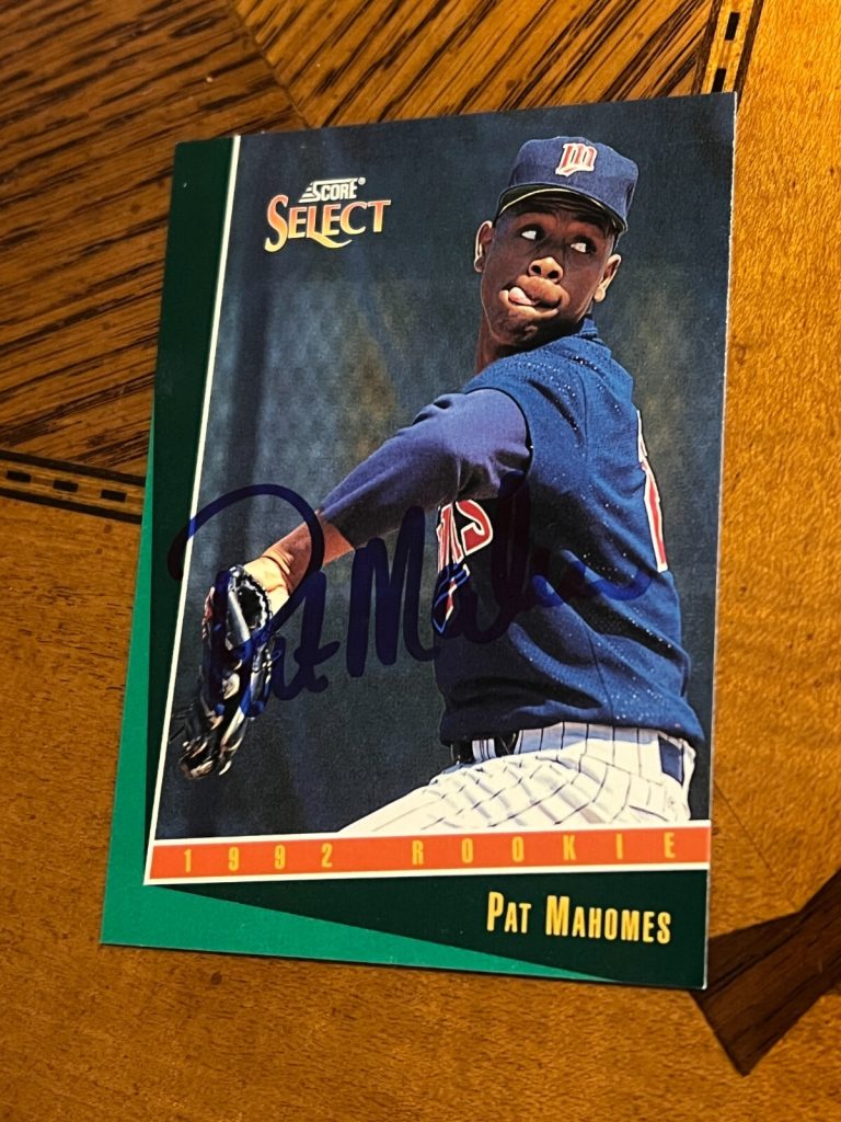 SIGNED BASEBALL CARD AUTO PAT MAHOMES SR. 1992 SCORE SELECT MINNESOTA TWINS #324
