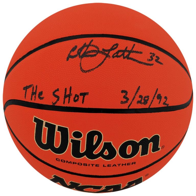 Christian Laettner Signed Wilson NCAA Legends F/S Basketball w/The Shot (SS COA)