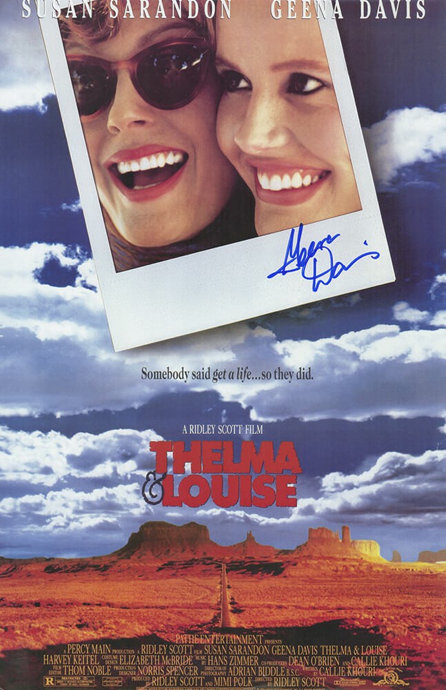 Geena Davis Signed Thelma & Louise 11×17 Movie Poster - (SCHWARTZ SPORTS COA)