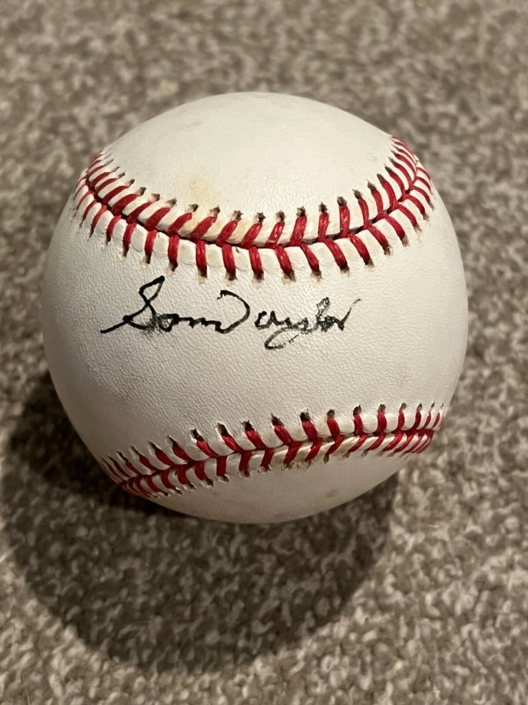 SAM BAY TAYLOR SIGNED BASEBALL AUTO KANSAS CITY MONARCHS + CLOWNS MLB HOLO