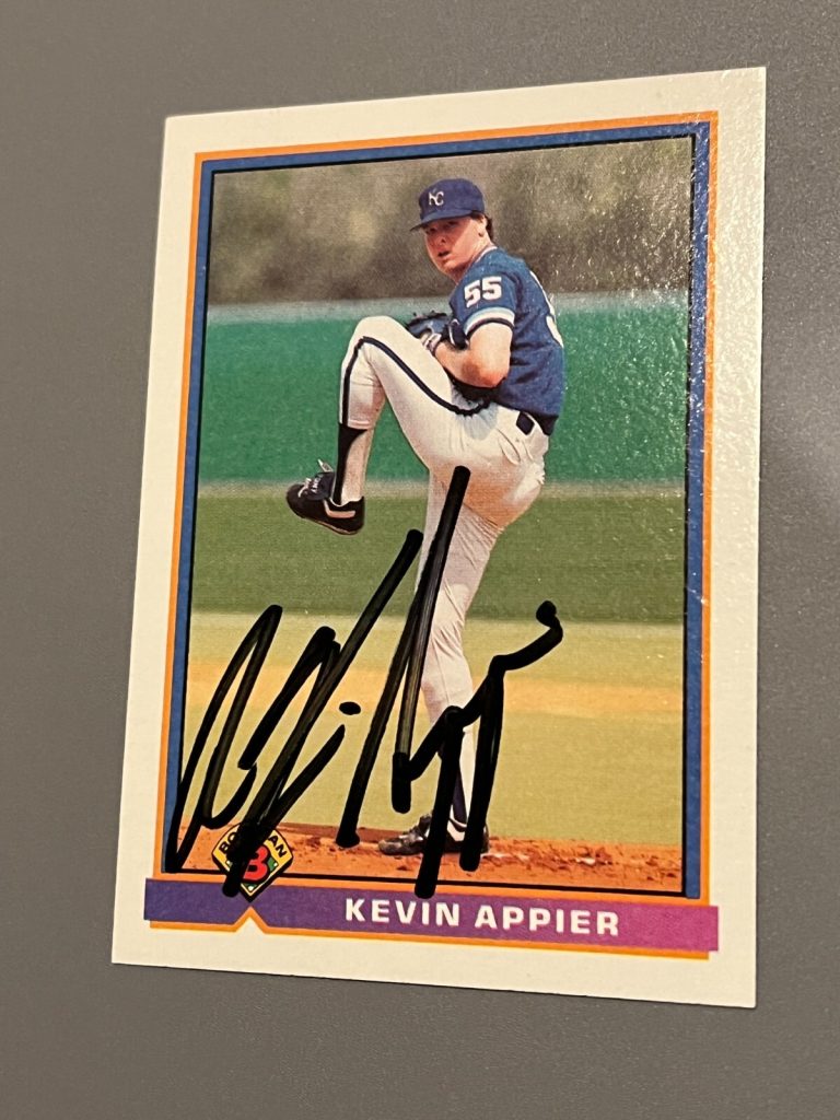 SIGNED BASEBALL CARD AUTO KEVIN APPIER KANSAS CITY ROYALS BOWMAN 1991 #309