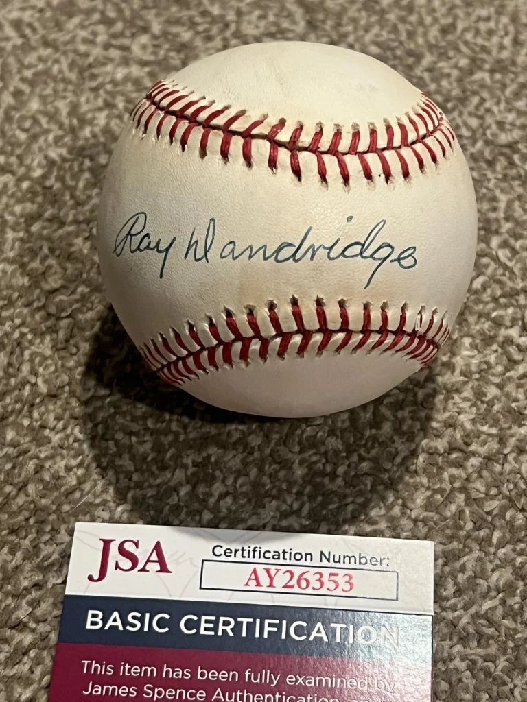 RAY DANDRIDGE SIGNED BASEBALL AUTO NEGRO LEAGUE HOF HALL OF FAME JSA COA