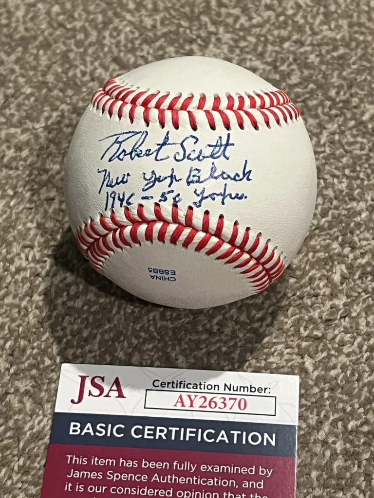 ROBERT SCOTT SIGNED BASEBALL AUTOGRAPH NEGRO LEAGUE JSA COA