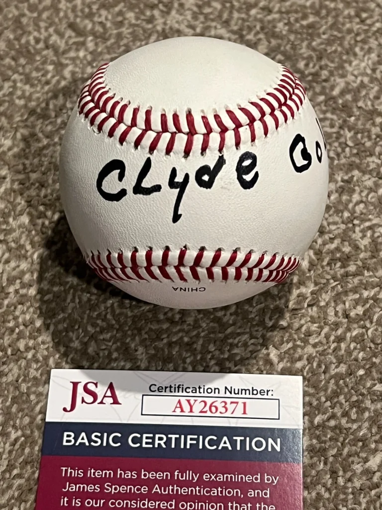CLYDE GOLDEN SIGNED BASEBALL AUTO NEGRO LEAGUE NEWARK EAGLES JSA COA D. 2017