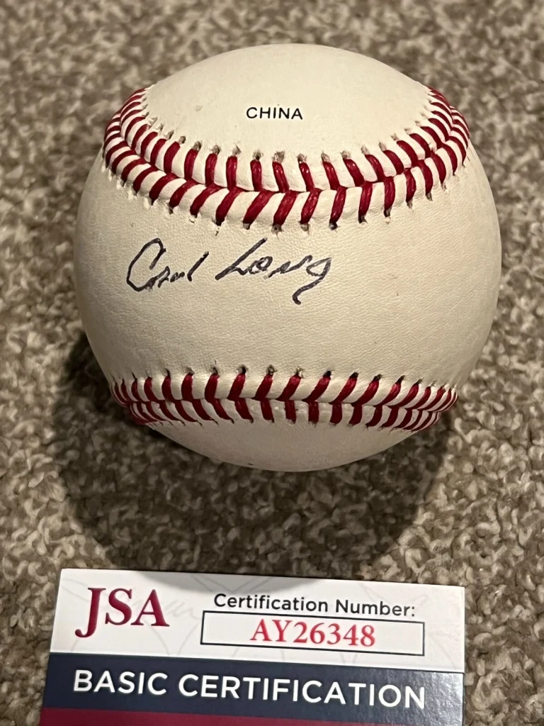 CARL LONG SIGNED BASEBALL AUTO NEGRO LEAGUE STARS BARONS + JSA COA D. 2015