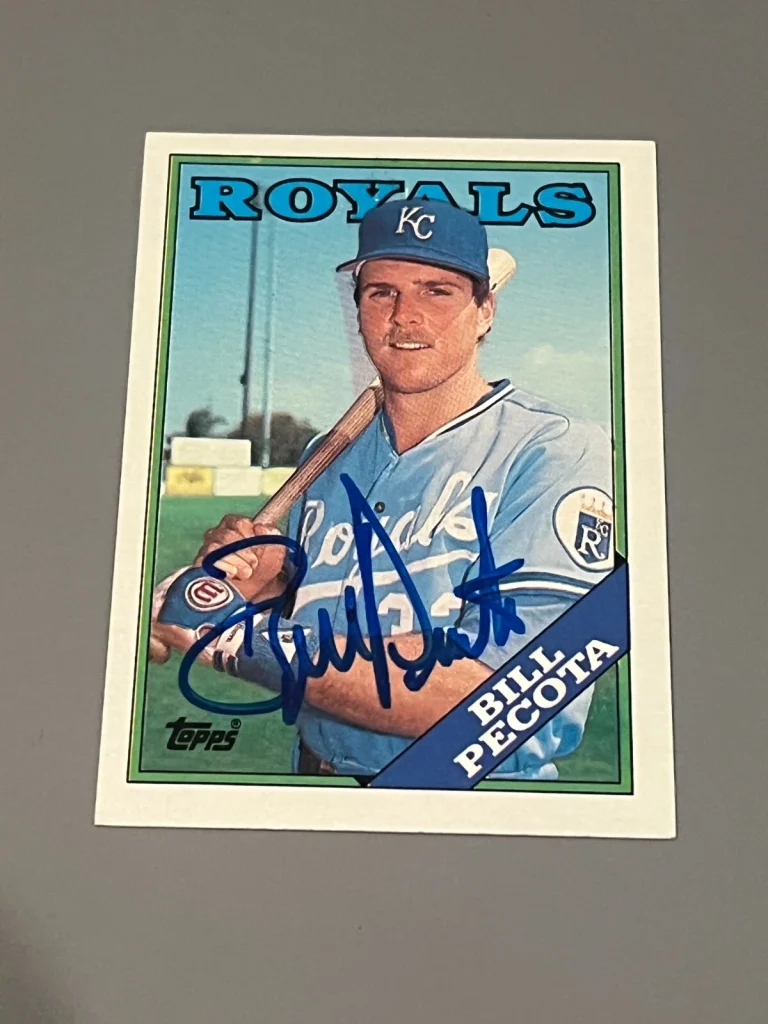 SIGNED BASEBALL CARD AUTO BILL PECOTA 1988 TOPPS KANSAS CITY ROYALS #433