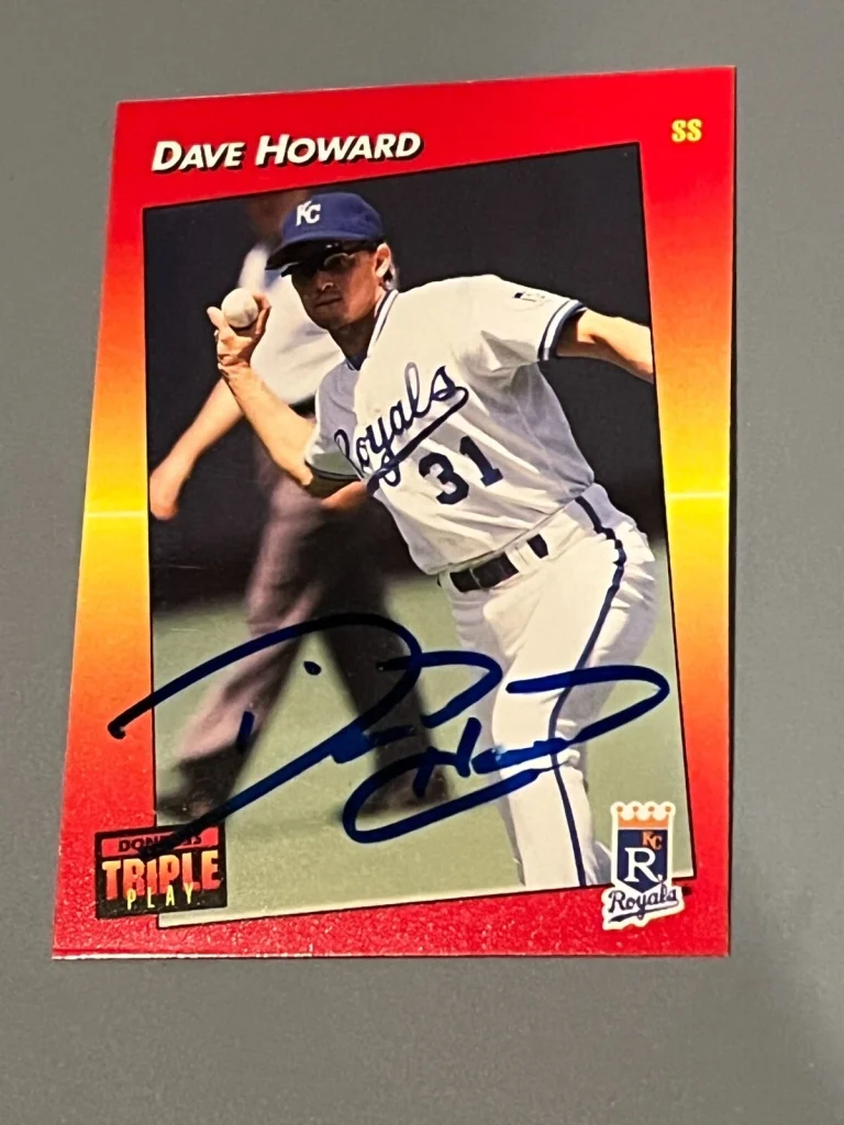 SIGNED BASEBALL CARD AUTO DAVID HOWARD KANSAS CITY ROYALS 1992 DONRUSS TP #201