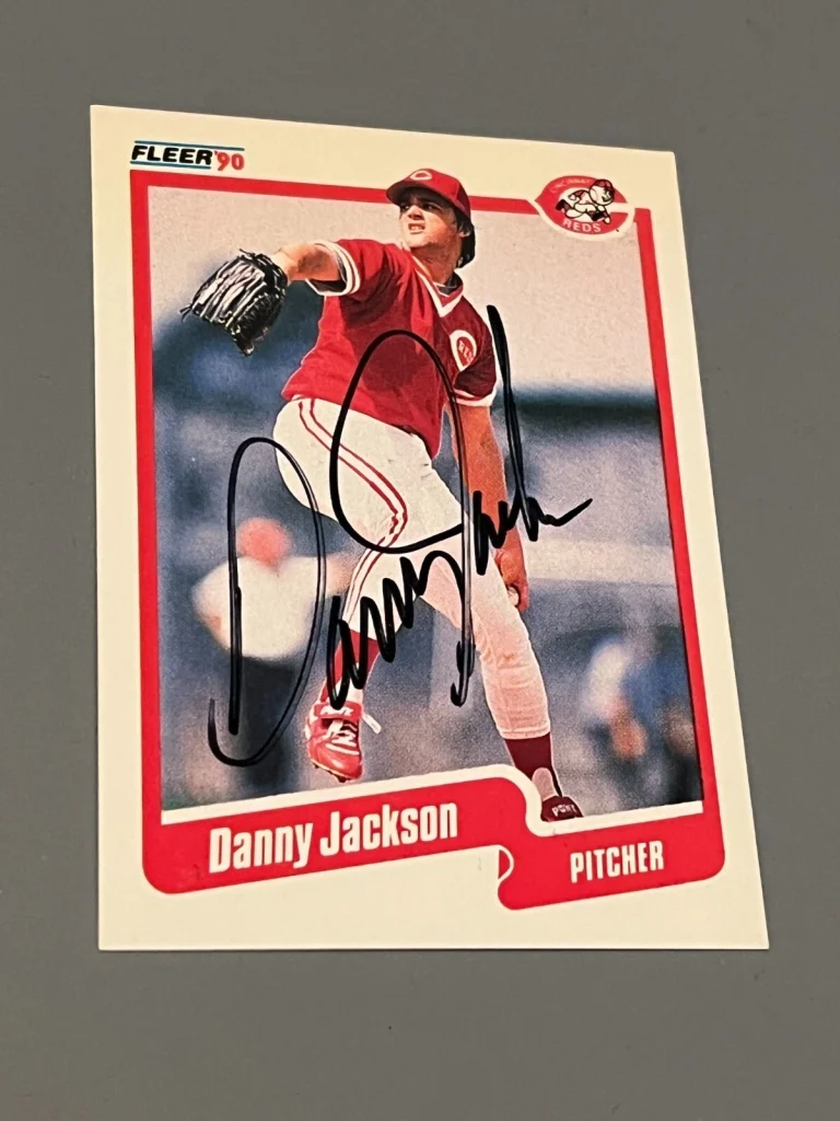 SIGNED BASEBALL CARD AUTO 1990 FLEER #422 DANNY JACKSON CINCINNATI REDS
