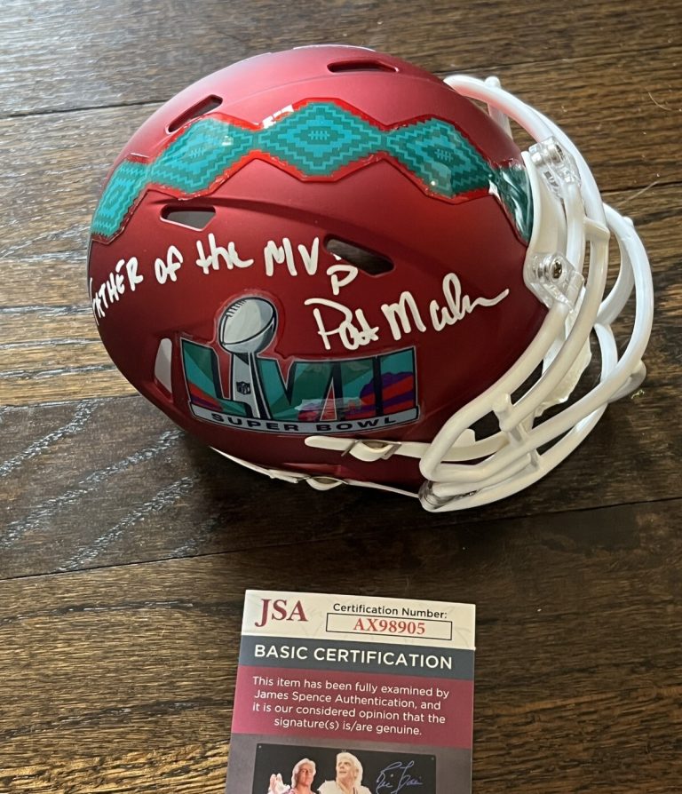 PAT MAHOMES SR SIGNED MINI HELMET KANSAS CITY CHIEFS FATHER OF MVP SB 57 JSA COA