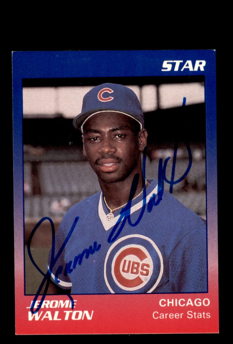 Signed Baseball Card Auto 1990 Star Sophomore Star #5 Jerome Walton Chicago Cubs
