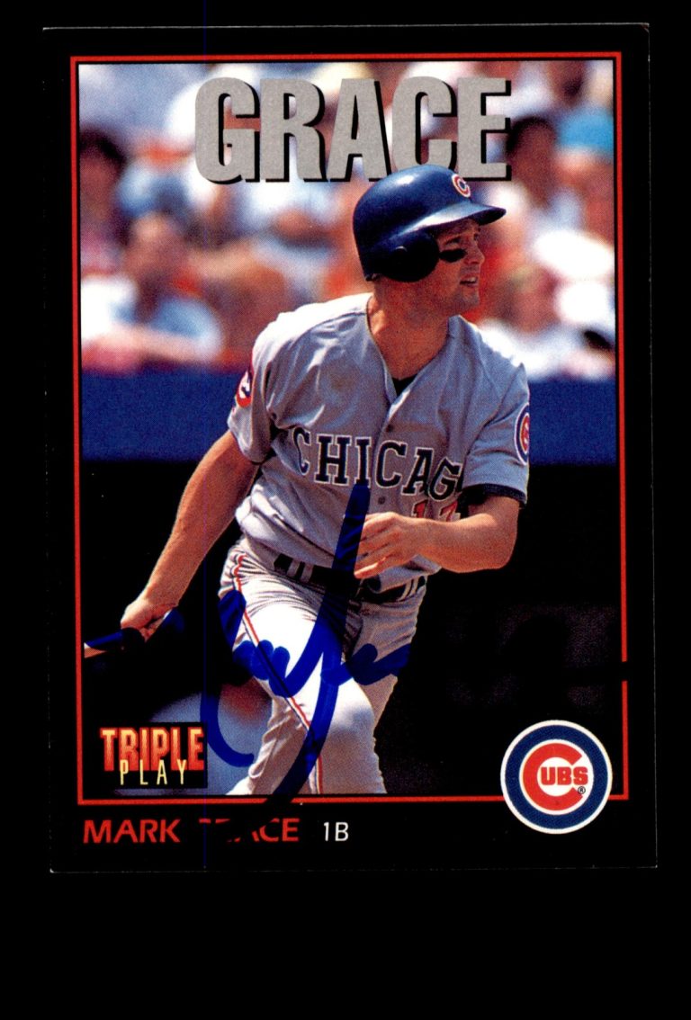 Signed Baseball Card Auto 1993 Triple Play #211 Mark Grace Chicago Cubs