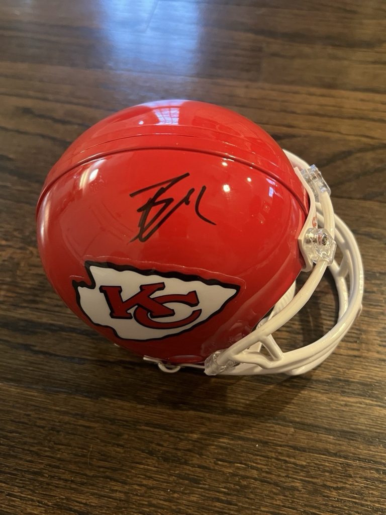 SIGNED FOOTBALL MINI HELMET AUTO KANSAS CITY CHIEFS BRODIE CROYLE ALABAMA QB