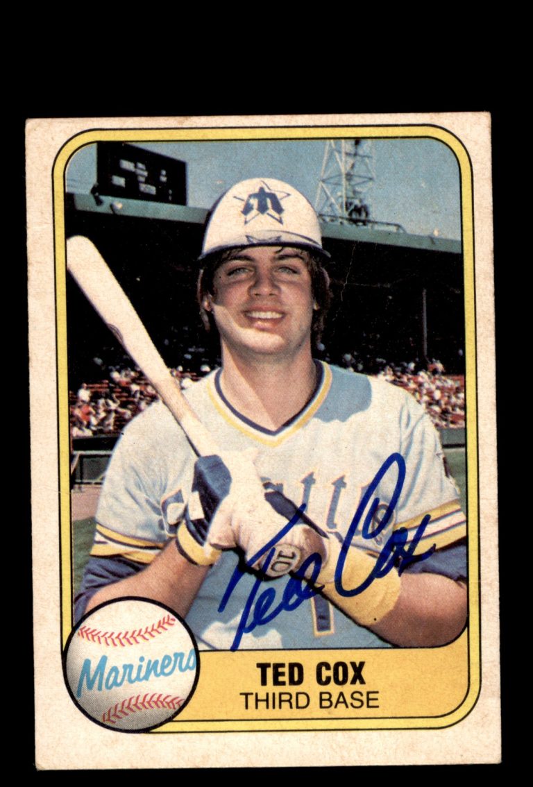 Signed Baseball Card Auto 1981 Fleer #602 Ted Cox Seattle Mariners