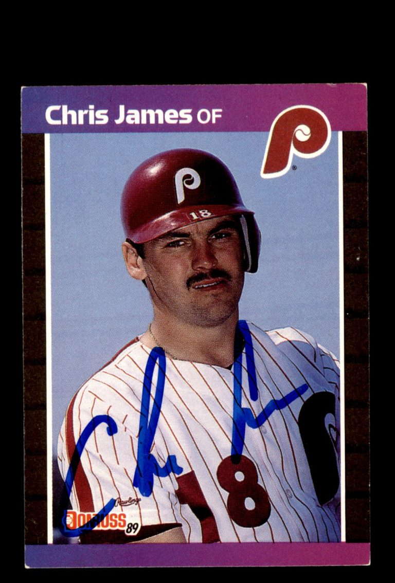 Signed Baseball Card Auto 1989 Donruss #312 Chris James Philadelphia Phillies