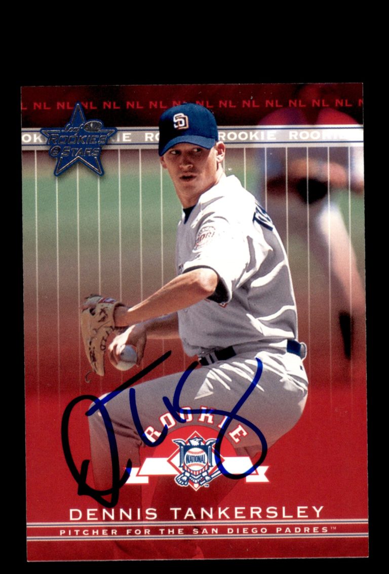 Signed Baseball Card Auto 2002 Leaf Rookies Stars #362 Dennis Tankersley Padres