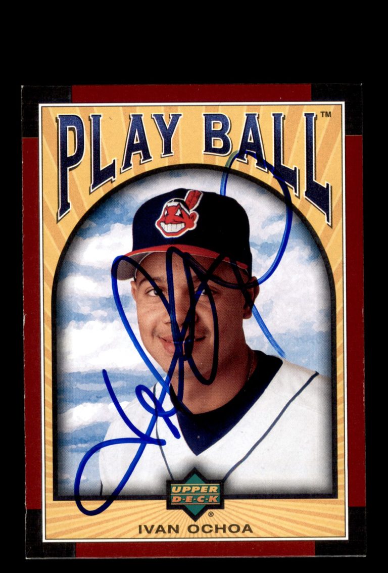 Signed Baseball Card Auto 2004 Upper Deck Play Ball #215 Ivan Ochoa Indians