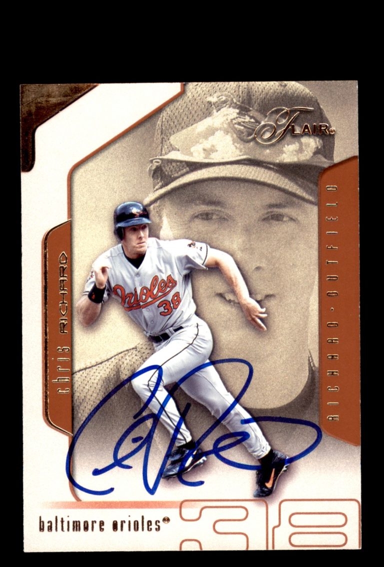 Signed Baseball Card Auto 2002 Flair #90 Chris Richard Baltimore Orioles