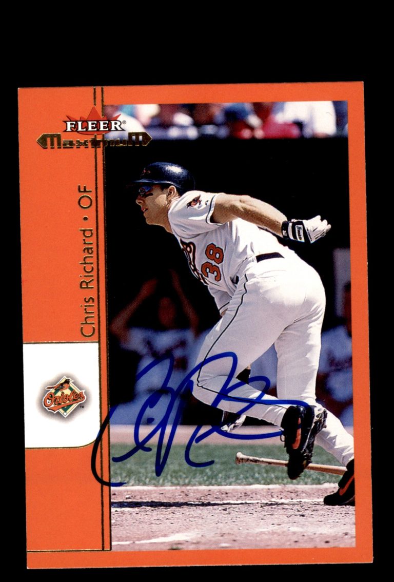 Signed Baseball Card Auto 2002 Fleer Maximum #142 Chris Richard Orioles