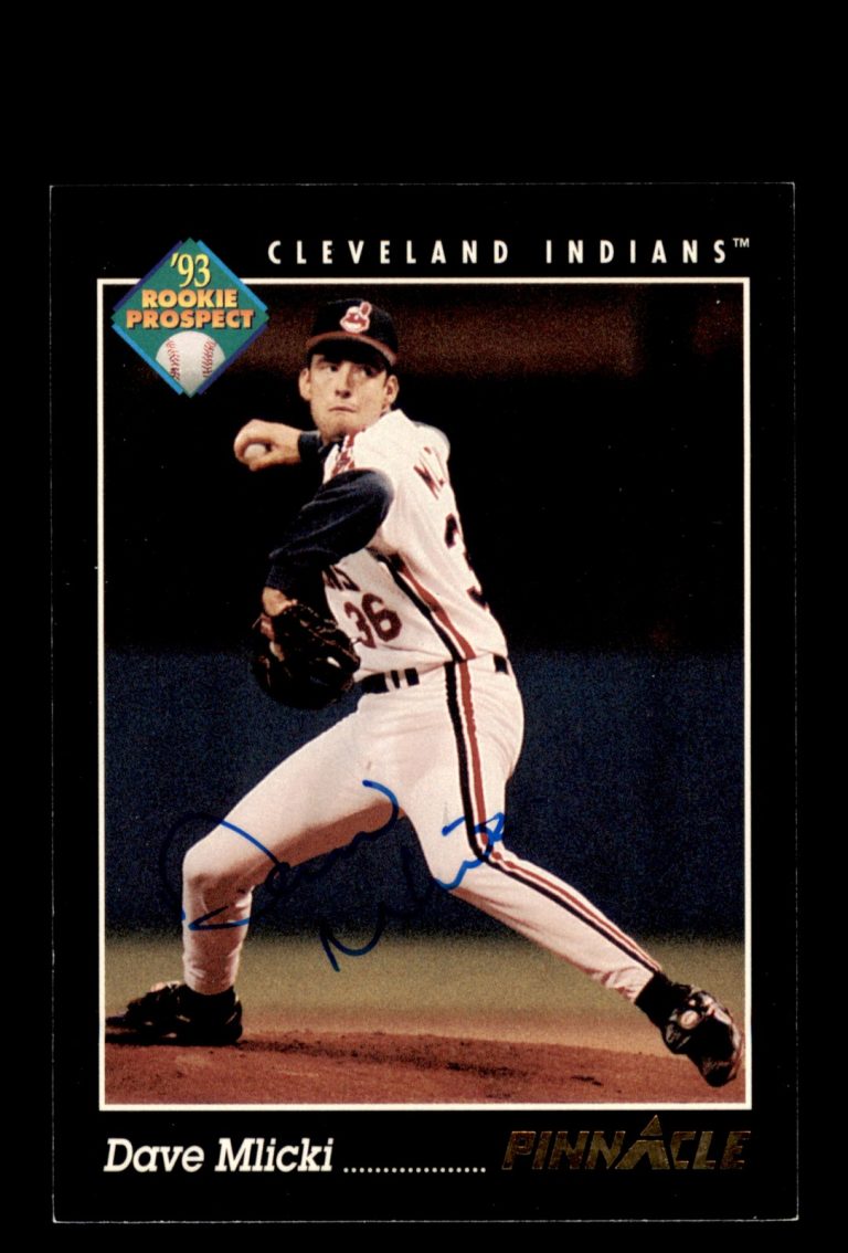 Signed Baseball Card Auto 1993 Pinnacle #275 Dave Mlicki Cleveland Indians