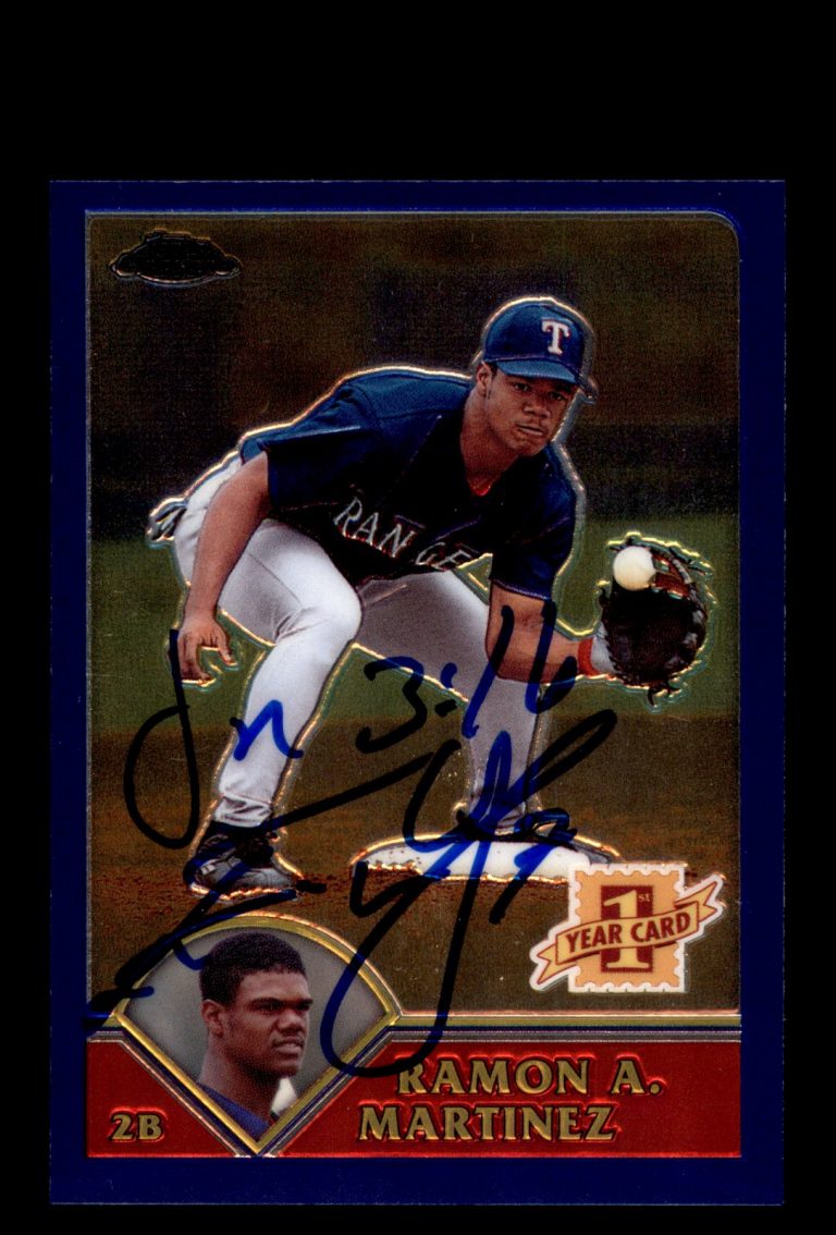Signed Baseball Card Auto 2003 Topps Chrome #214 Ramon A. Martinez Texas Rangers
